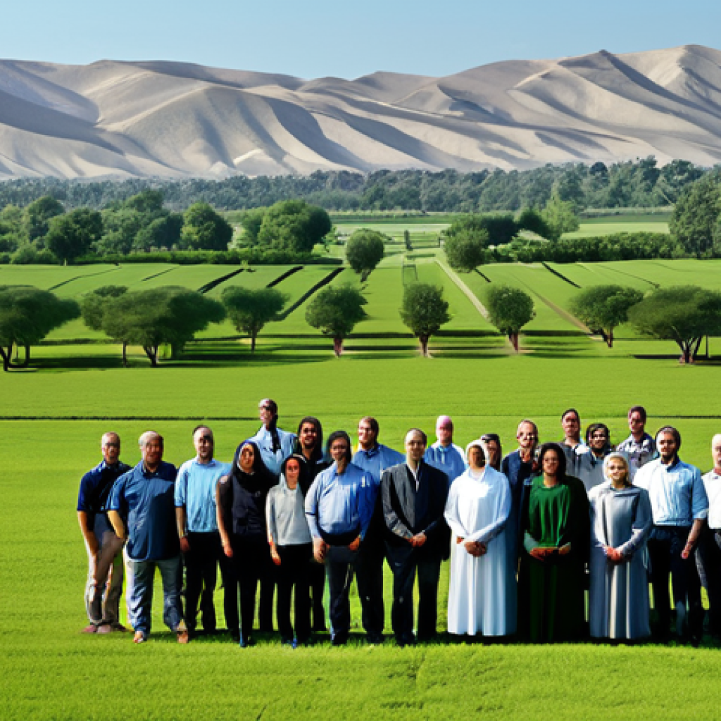 Climate Engineering Inequality**
A diverse group of fully clothed people standing in front of a divided landscape; one side lush and green with advanced technology, the other barren and drought-stricken, appropriate attire, safe for work, professional, perfect anatomy, correct proportions, high-quality illustration, family-friendly.
**