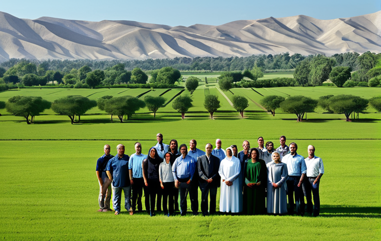 Climate Engineering Inequality**
A diverse group of fully clothed people standing in front of a divided landscape; one side lush and green with advanced technology, the other barren and drought-stricken, appropriate attire, safe for work, professional, perfect anatomy, correct proportions, high-quality illustration, family-friendly.
**