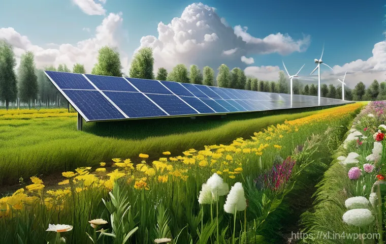 기후 엔지니어링의 미래 전망과 윤리적 분석 - **Prompt:** A panoramic view of a futuristic, lush green landscape where advanced climate engineerin...