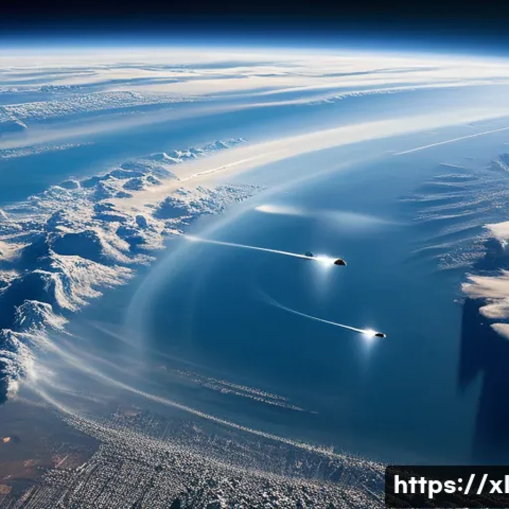 기후 엔지니어링의 전략적 접근과 윤리 - **Image Prompt for Solar Radiation Management (SRM) - Stratospheric Aerosol Injection:**
A drama...